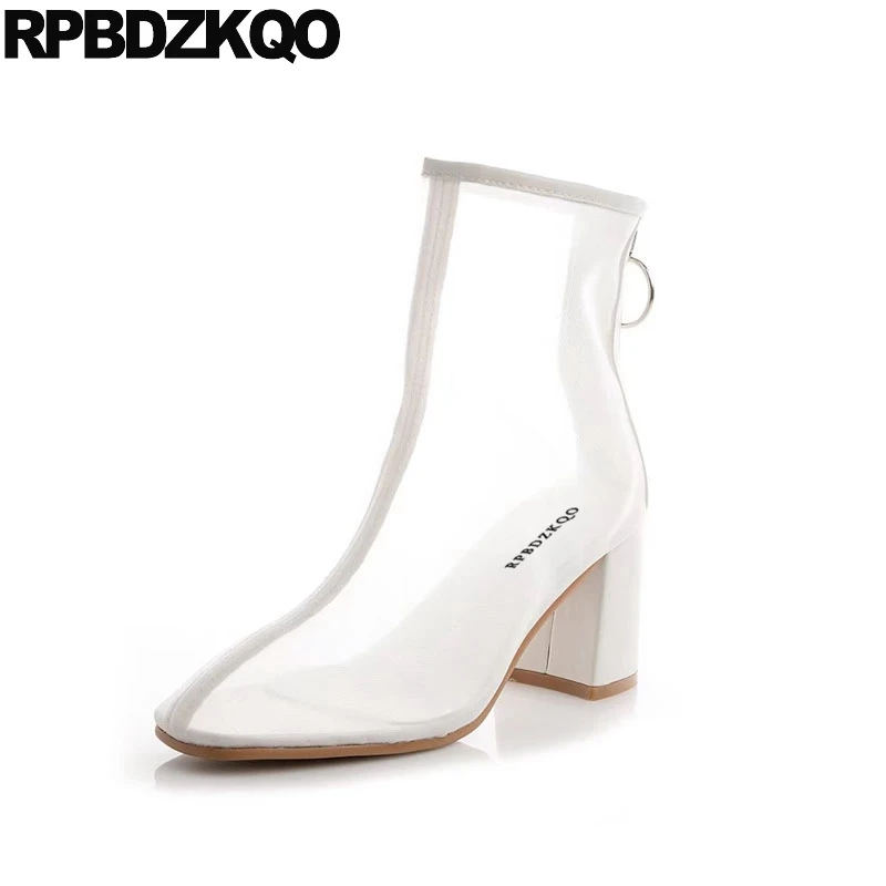 white heeled boots