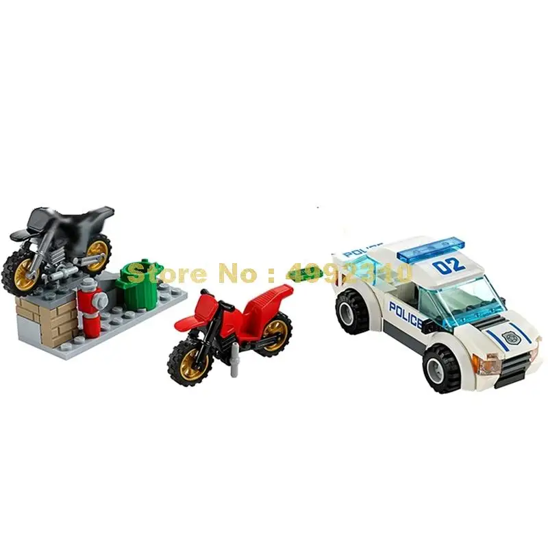 

10417 128pcs urban city police motorcycle pursuit of prisoners 2 figures 60042 building block Bricks Toy