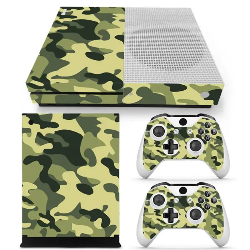 Камуфляж наклейка версии кожи для Microsoft Xbox One тонкий Стикеры + 2 шт. контроллера S