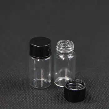 

10Pcs 3ml/5ml Glass Clear Amber Small Medicine Bottles brown Sample Vials Laboratory Powder Reagent bottle Containers Screw Lids