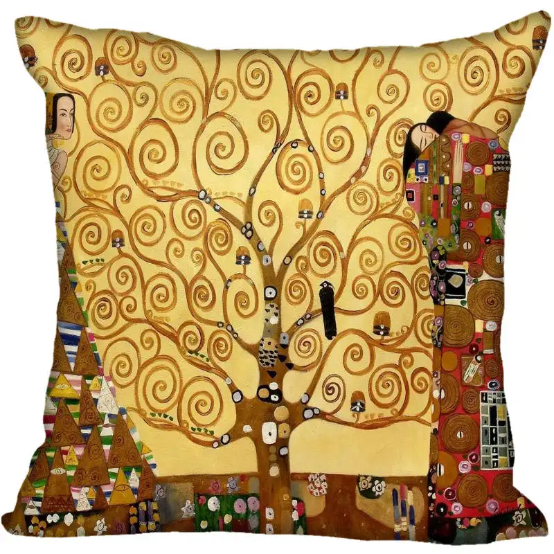Квадратный чехол для подушки Gustav Klimt на заказ, Наволочка на молнии, чехол 40x40,45x45 см(с одной стороны