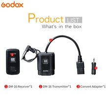 Godox DM-16 Estudio Disparador de Flash Inalámbrico Transmisor y Receptor de Radio de $ number Canales para Canon Nikon Olympus Pentax Cámaras