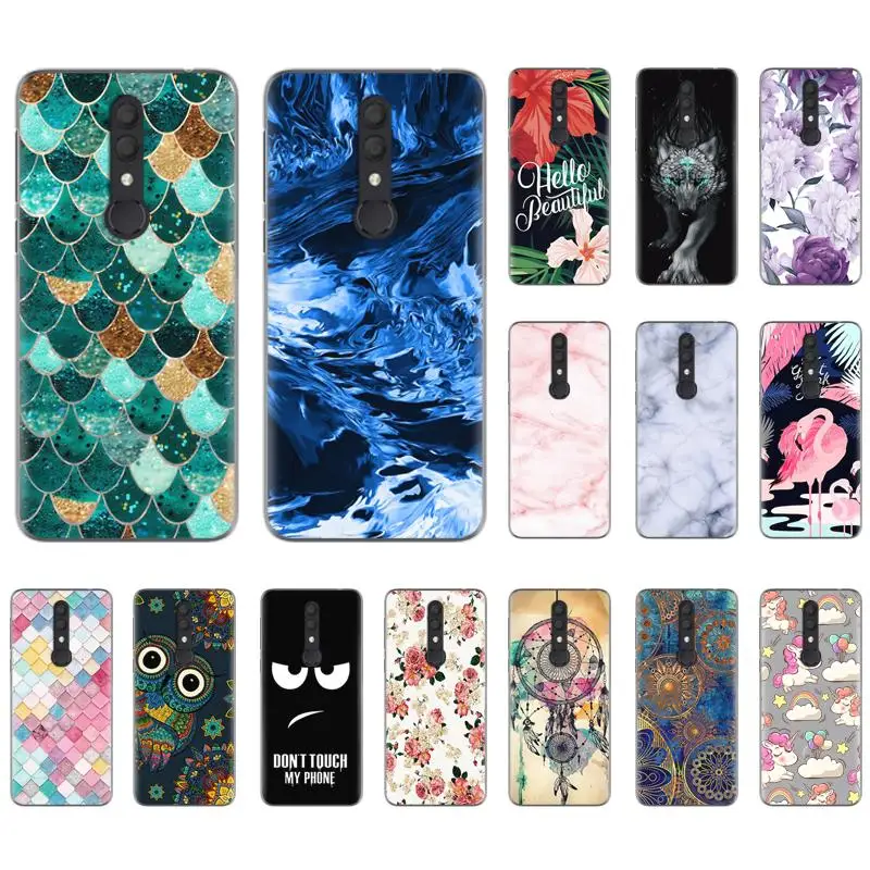 

Soft Phone Case For Alcatel 1X 2019 5.5-inch Fashionable Pattern Colorful Painted TPU Silicone Cover