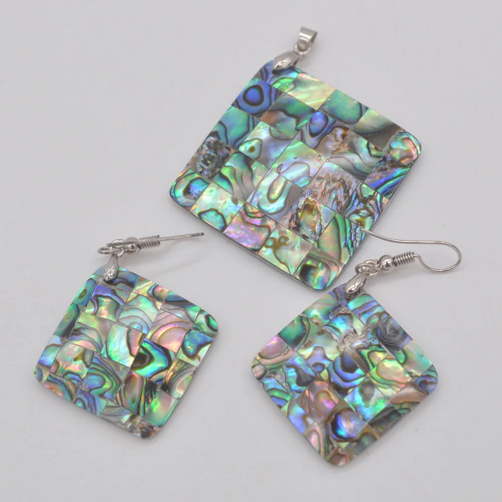 New Zealand Abalone Shell Pendant Earrings Set Fashion Jewelry For