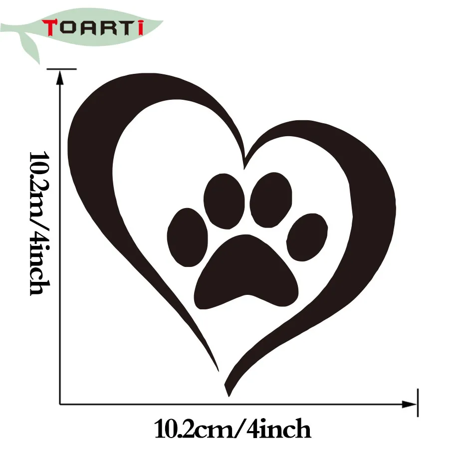 Animal Lover Love Paw Heart Vinyl Car Sticker Decal Dog Window - Ավտոմեքենայի արտաքին պարագաներ - Լուսանկար 5