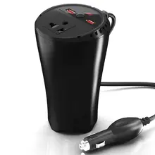 150 W araba güç invertörü şarj adaptörü 12 V DC 220 V 2.4A Çift USB Şarj(China)