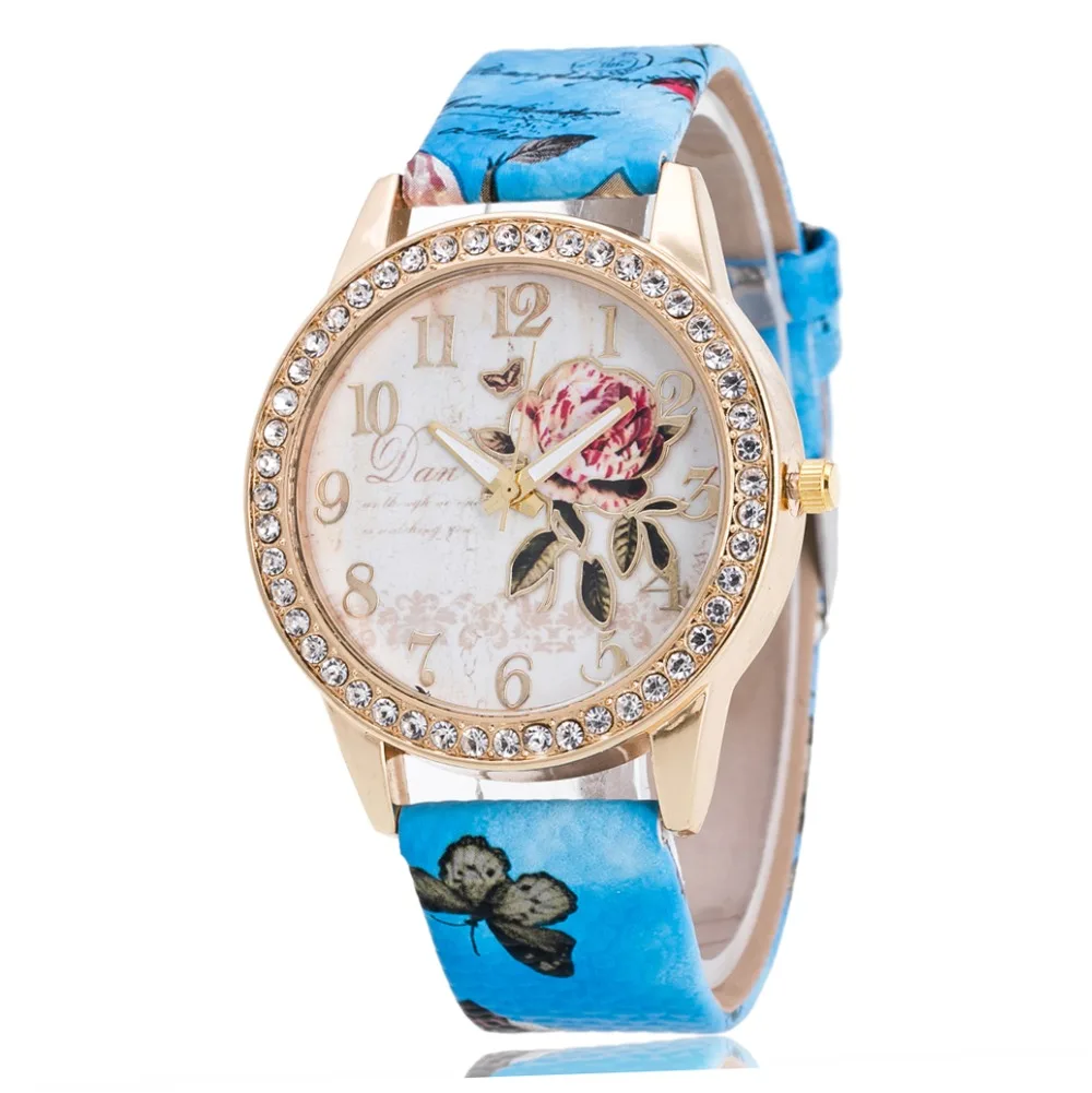 

Rural restoring ancient way and the peony flower pattern The European and American style set auger belt ladies watch Hot Selling