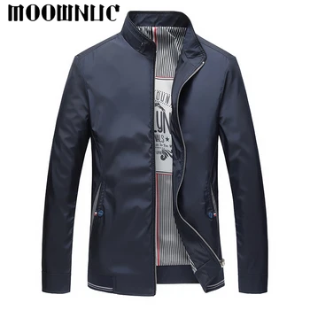 

New Stand collar High Quality Jackets Classic style Men Business MWC Autumn Coat Casual Fashion Brank MOOWNUC Thin Non-Ironing