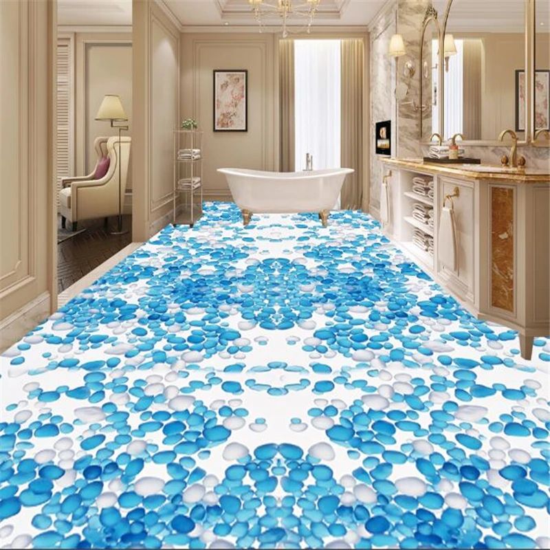beibehang Colorful stone romantic stone bathroom floor 3D waterproof