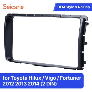 

Seicane Double Din 202*102mm Refitting Panel Trim Kit Car Stereo Radio Fascia for Toyota Hilux Vigo Fortuner