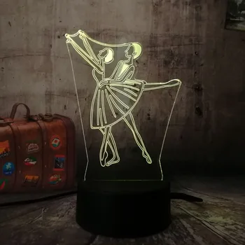 

Amroe New 2018 LED Lighting Pas de deux Dancer Acrylic 3D RGB Night Lights USB Touch Control Desk Lamp Beauty toys for Girl Kids