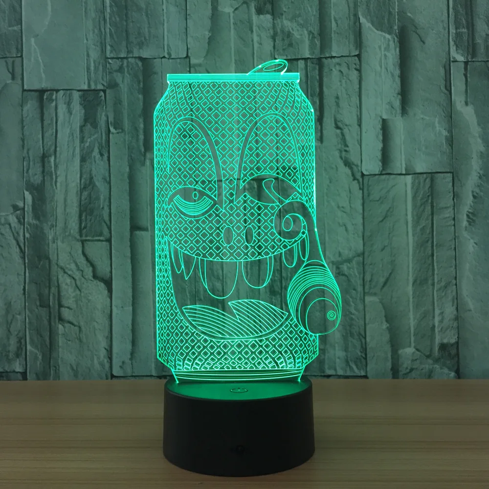 Курительная Бутылка 3D настольные огни 7 цветов сенсорные светодиодные огни новые странные продукты ночник 626