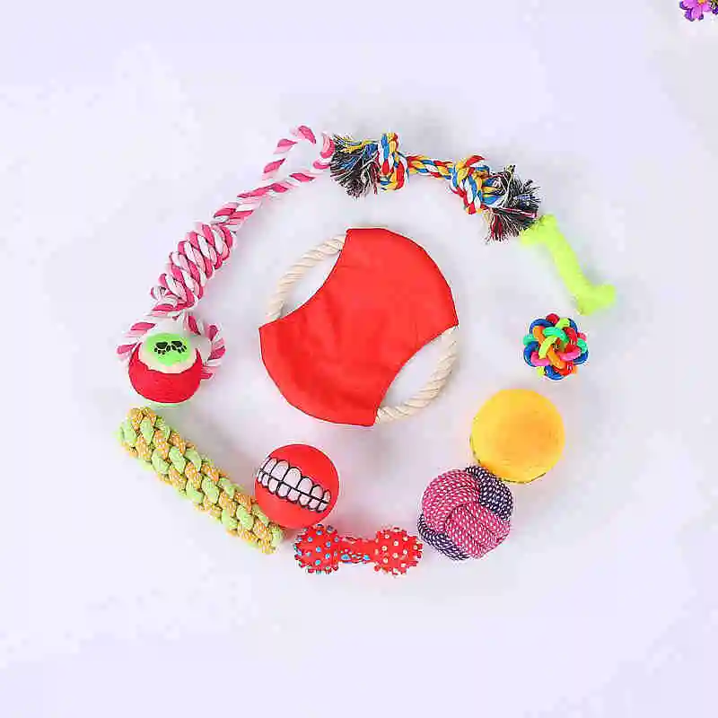 10pcs 600g Игрушка для домашних животных молярная чистка зубов хлопковая веревка игрушка для домашних животных чистящий канат набор инструментов для собак жевательные игрушки - Цвет: 10pcs 600g