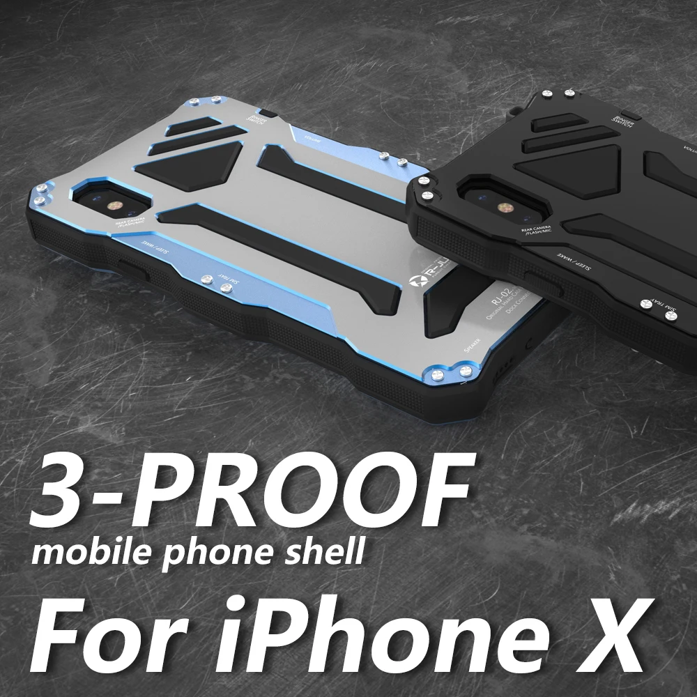 Оригинальный брендовый R-JUST металлический чехол Gundam алюминиевый для Apple iPhone X