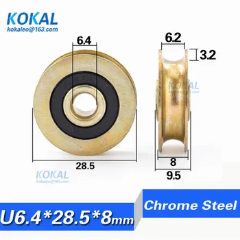 

[U0628.5-8]10PCS high quality U groove type pneumatic power tool flute ball bearing pulley 6*28*8mm 0628UU