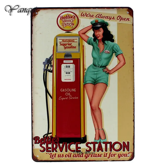 Buy Greased Lightning Express Pin up Lady Tin Signs