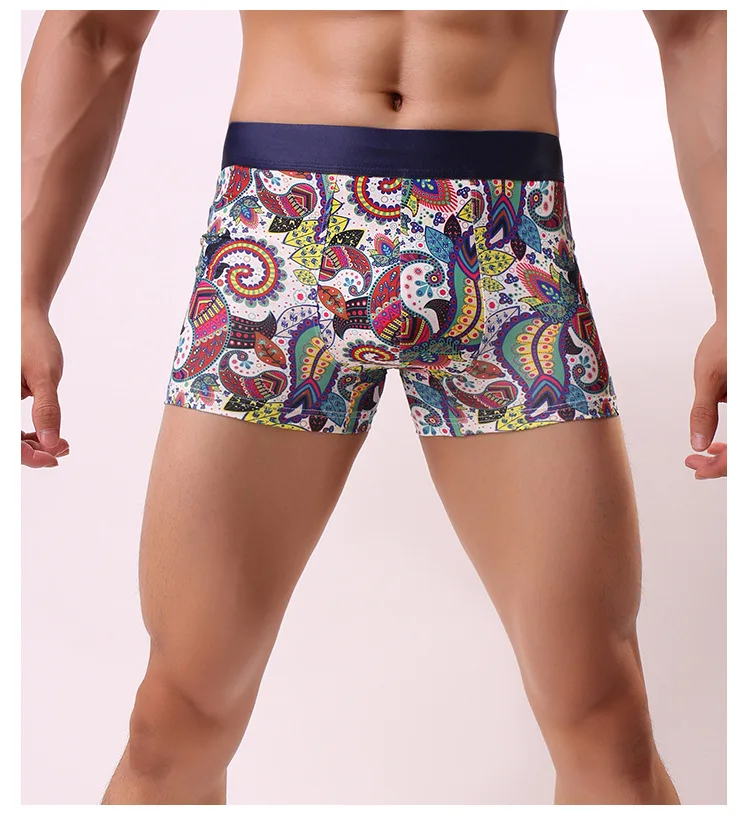 [Bloom the love] Новинка, мужские боксеры, мужское нижнее белье, s Cuecas Masculina Calzoncillo, мужские боксеры с цветочным принтом, мужские боксеры, шорты, размеры L-3XL, 050302
