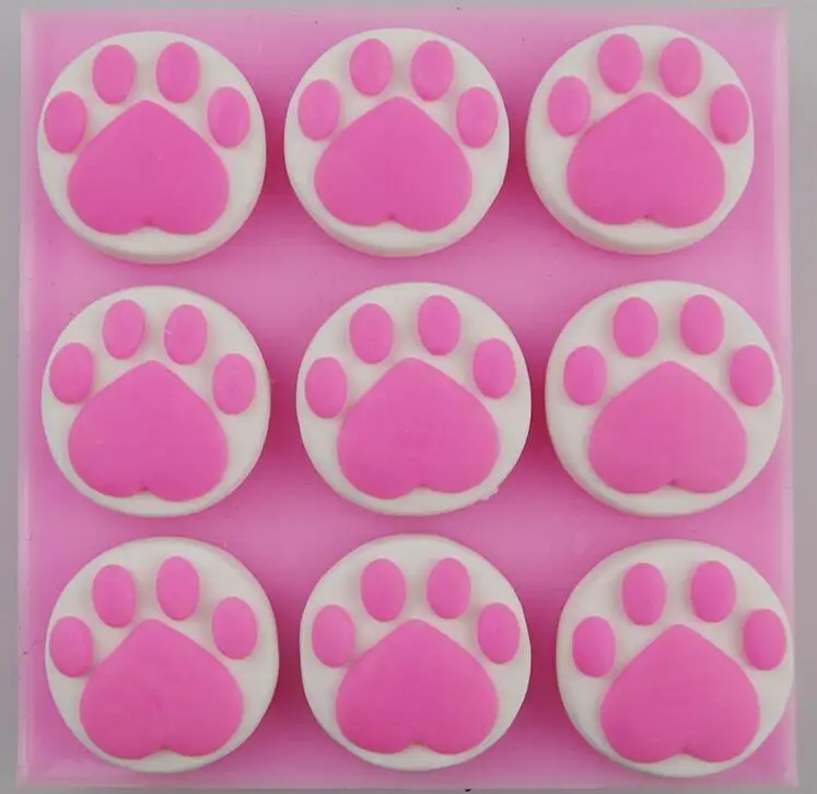

Free Post new lovely 9 hole catlike creative handmade chocolate green liquid silicone mold cake decorating tools