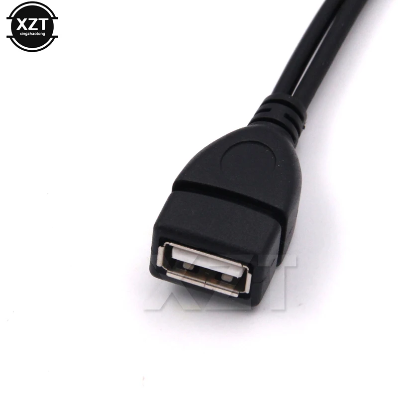10 шт. gigh качества Короткие мини-B USB к USB Host OTG+ USB Мощность кабель для MP3 MP4 телефон мужчин и женщин Y Splitter кабель