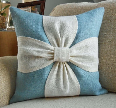 

#746-2 New Creative cute canvas soild bowknot home bedding sofa cushion pillow without filling wholesale
