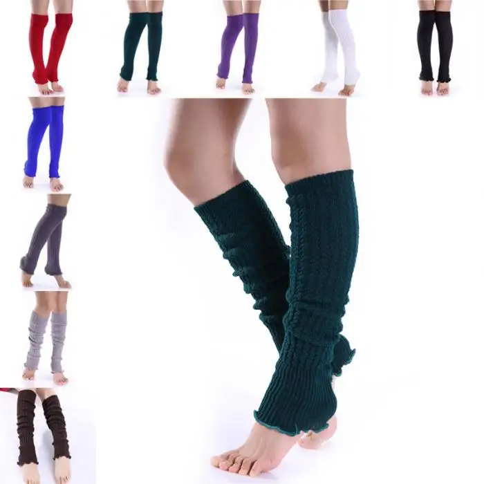 1pair Fashion Leg Warmers Woman Long Stockings Popular Hemp Flowers Knitting Step Foot Winter Warm Stocking GDD99