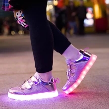 Children Fashion Sneakers USB Charging font b Kids b font LED font b Luminous b font