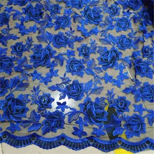 LASUI 1y=1 lot High-grade flowers embroidery lace fabric water-soluble c wedding dress cheongsam shirt elastic soft mesh X0442