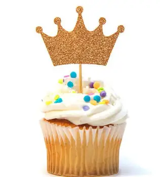 

glitter prince or princess birthday Gender Reveal cupcake toppers Christening wedding baby shower party doughnut food picks
