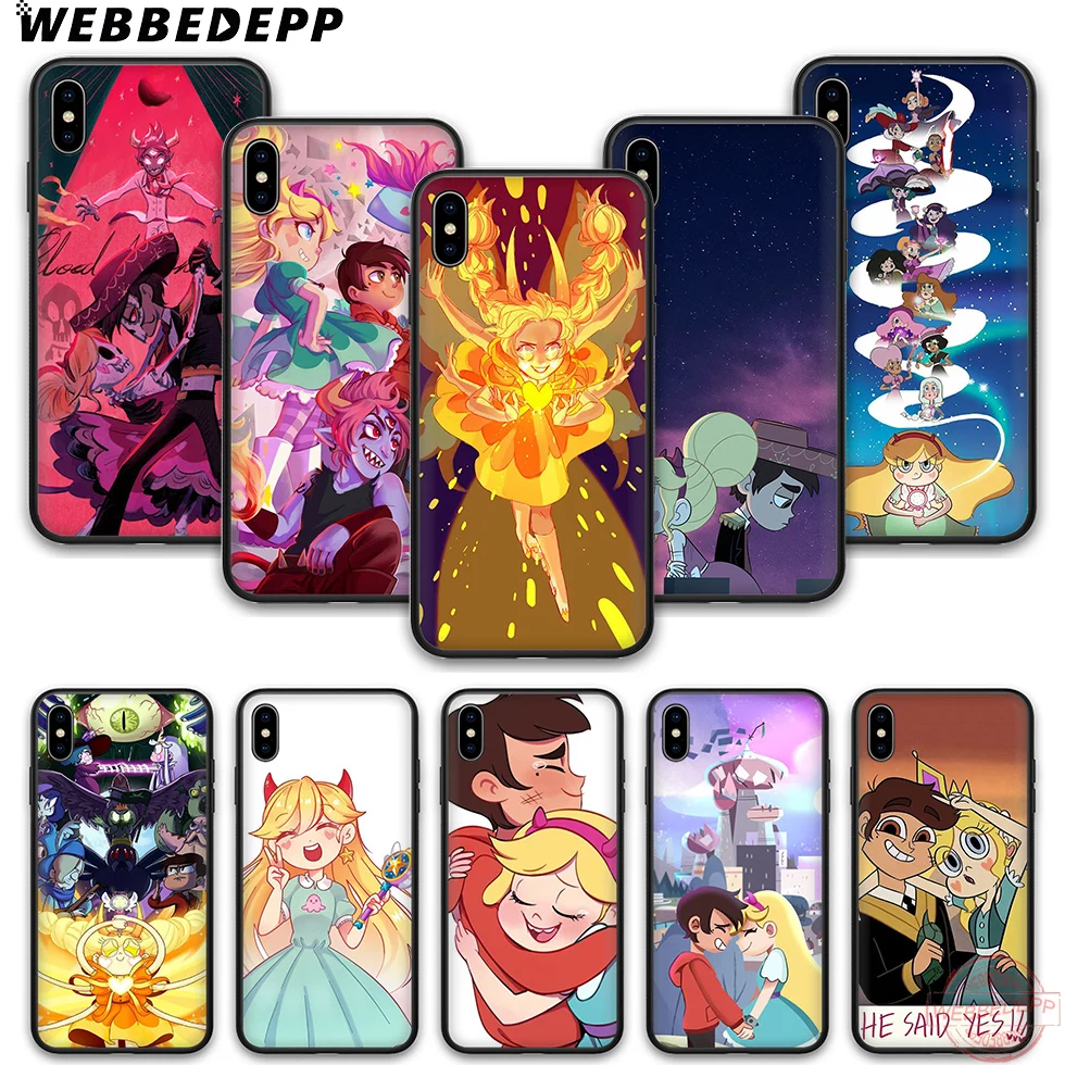 

WEBBEDEPP Star vs evil forces soft silicone phone case for iPhone 5 6 7 8 Plus X XS XR XS Max.11 11peo 11proMax