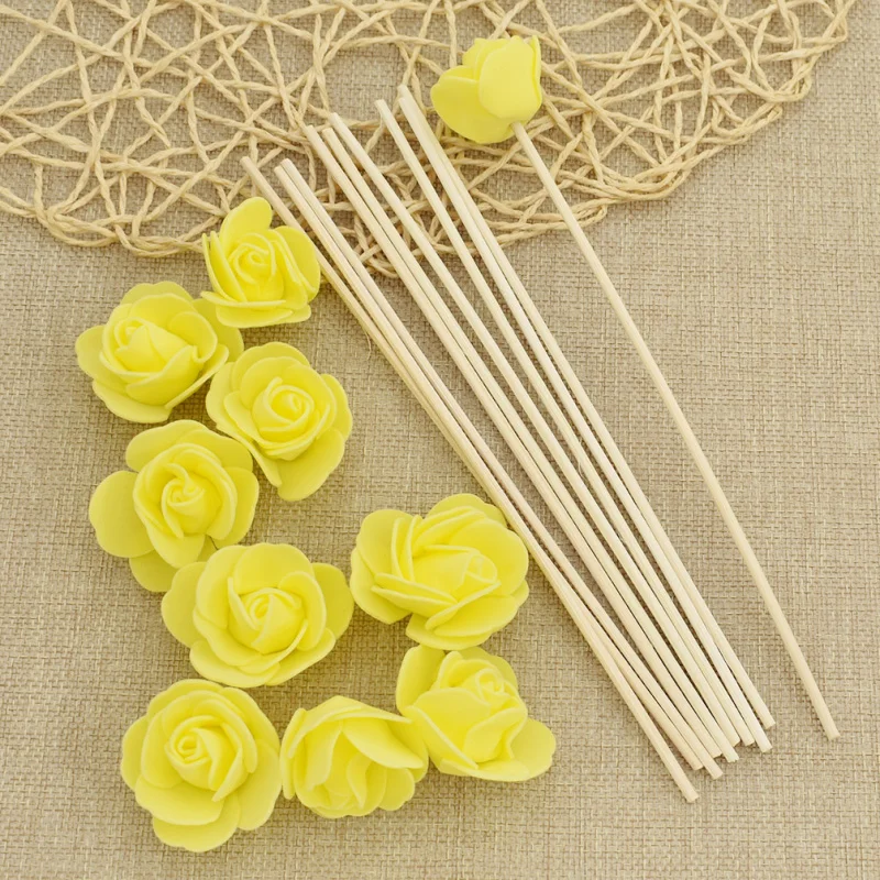 10pcs Colorful 3mm Rattan Artificial Flower Fragrance Diffuser Replacement Refill Stick Home Decor Supplies