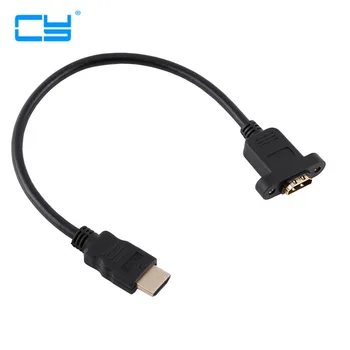 

10Pcs/lot HDMI Standard Male to Female Host Case Panel Mount Short Cable 30cm