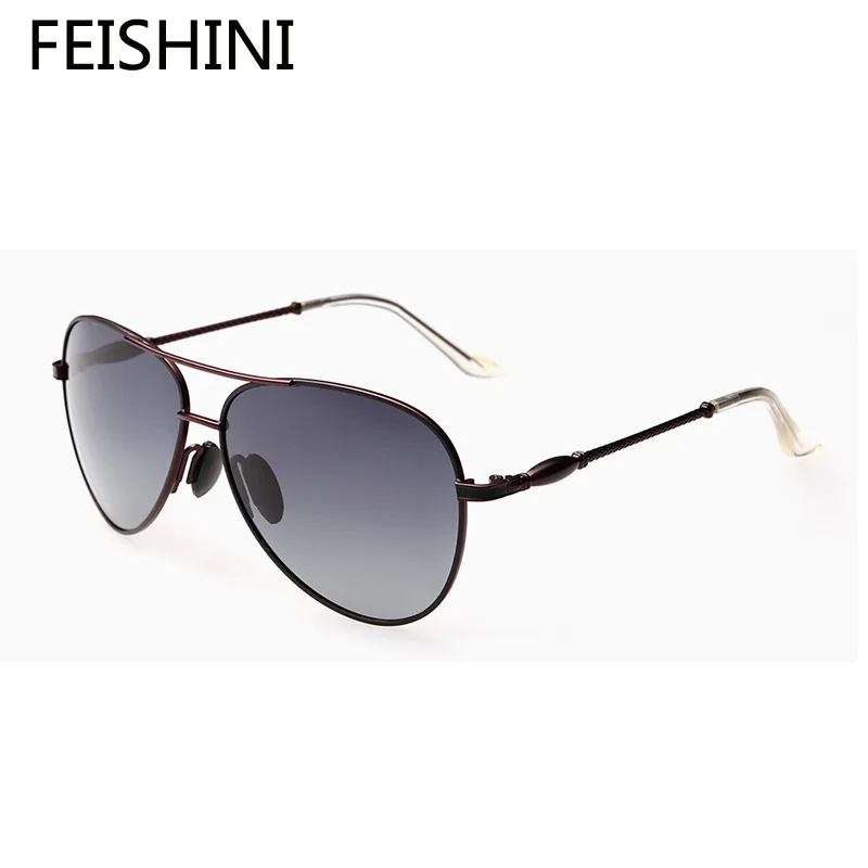 

FEISHINI 100% UV Protection Fashion Alloy Glasses Women Brand Designer Elegant TAC Strengthen Lens Sunglasses Women Polarized