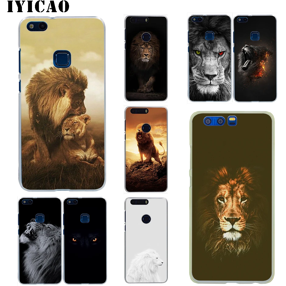 Жесткий чехол IYICAO Lion on для Huawei Honor 6A 6C 7A 7C 7X 8 8X 9 10 20 9X Lite Pro Play Note View 20|Чехлы-накладки| |