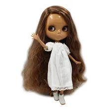Blyth кукла Обнаженная сустава тела коричневый волнистые волосы с боковым пробором темная кожа 30 см подходит для DIY No.280BL9158 в продаже подарок