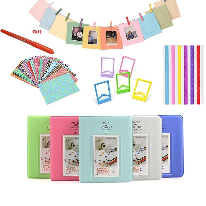 

Color Stickers + Photos Album + Photo Frames + Marker Pen For Fujifilm Instax Mini 8 9 25 50 7s 70 Instant Camera & Film Paper