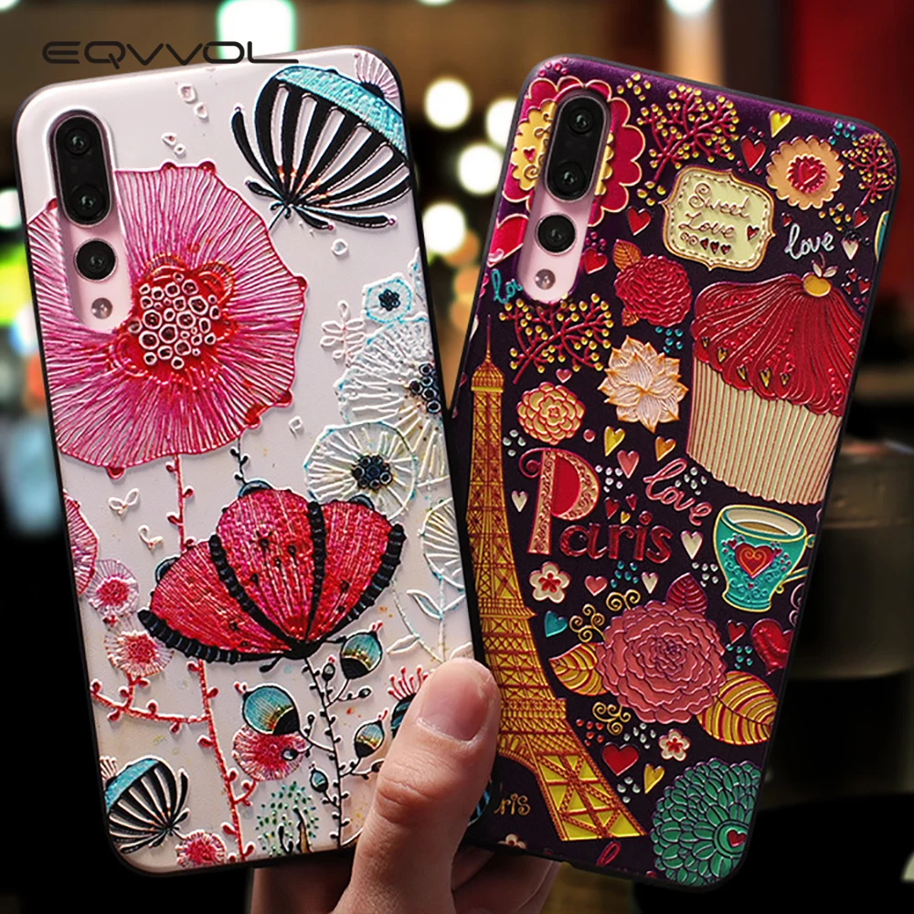 Eqvvol милый чехол с мультяшным рисунком для телефона Huawei P20 P10 P9 Lite Pro Чехлы