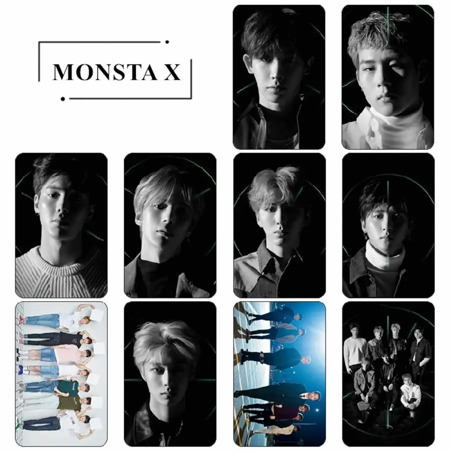 Kpop MONSTA X The Connect Album Sticky Photo Cards Новая мода HD Photo Card sticker 10 шт./компл - Цвет: Type 1