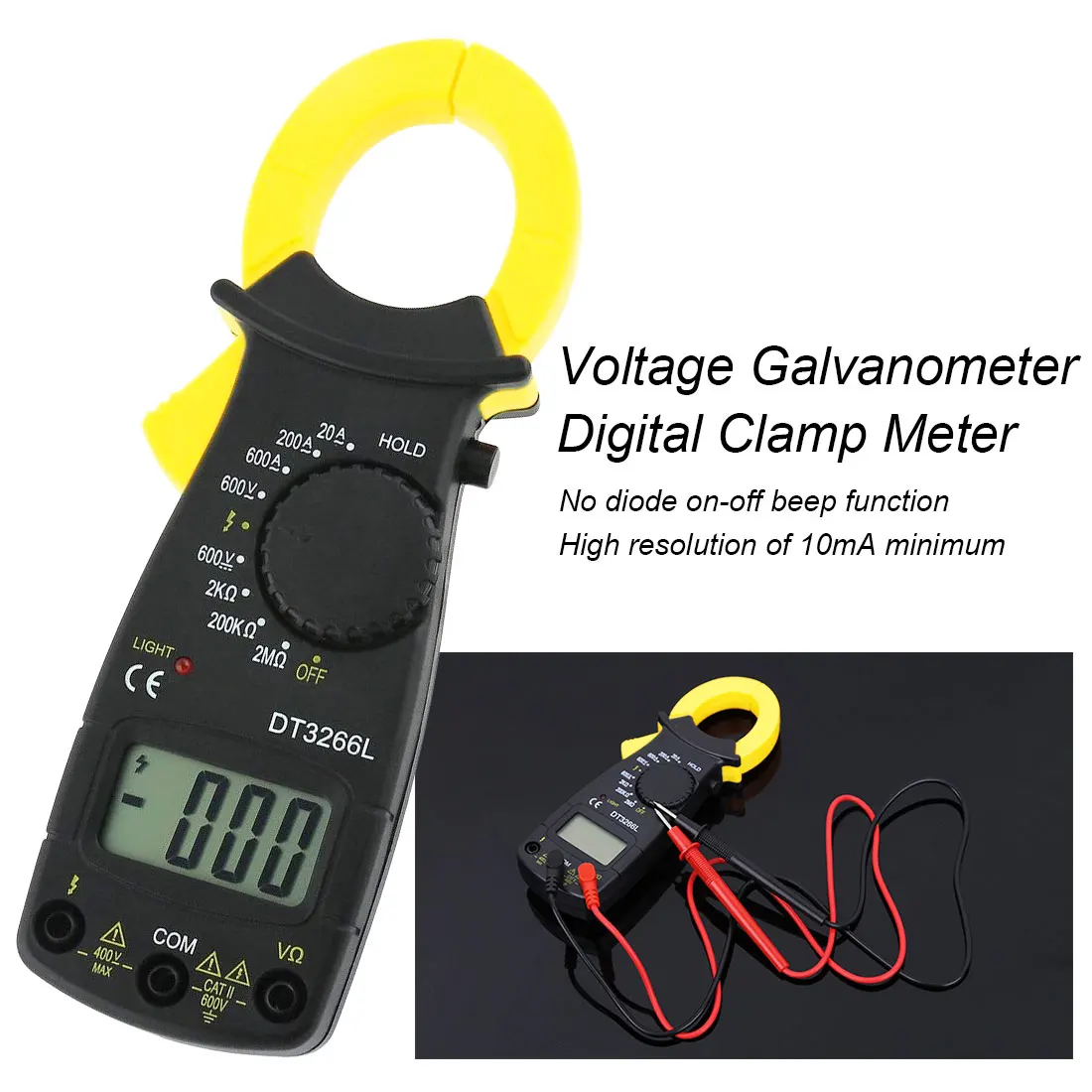 

Black AC Digital Clamp LCD Display Digital Multimeter Voltage Electronic Tester Meter