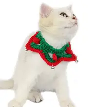 Лидер продаж; Новинка рождественские маленькая кошка милый воротник красный в виде звезд Рождество Pet костюм воротник Тедди волосы шарф регулировки для домашних животных
