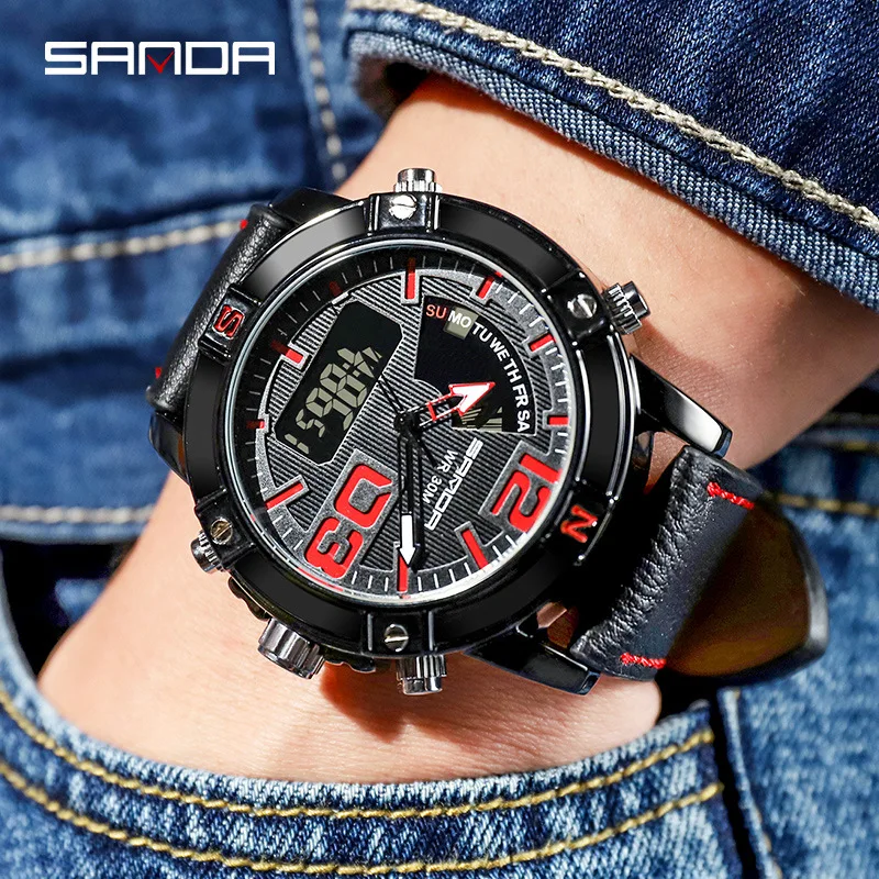 

2019 Brand Luxury Hand Watch Male Quartz Student Watches Leather Waterproof Luminous Sport Clock Man's Black Wristwatch