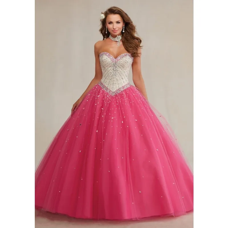 Stunning Ball Gowns Puffy Fully Beading Crystals Corset Sparkly Sweet