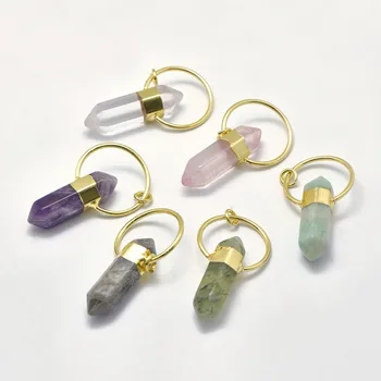 

5pcs Bullets Gemstone Big Pendants Charms for Jewelry Makings Neckale charm diy