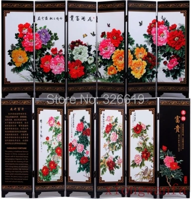 Bonita decoración del hogar mejores pantallas de regalo chinas divisores de habitación estructura de soporte de madera 6 caras móviles pantallas chinas tradicionales Bonita decoración del hogar mejores pantallas de regalo chinas divisores de habitación estructura de soporte de madera 6 caras móviles pantallas chinas tradicionales
