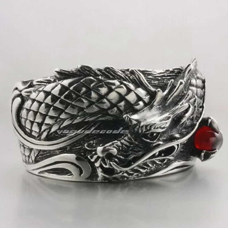 Huge-Heavy-316L-Stainless-Steel-Mens-Boys-Biker-Rock-Punk-Dragon-bracelet-5J004A