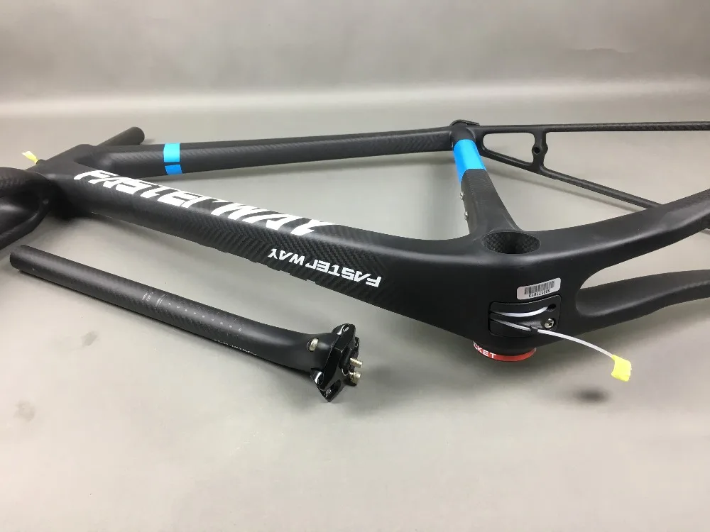 Excellent classic design FASTERWAY PRO full black with no logo carbon road bike frameset:carbon Frame+Seatpost+Fork+Clamp+Headset,free ems 29