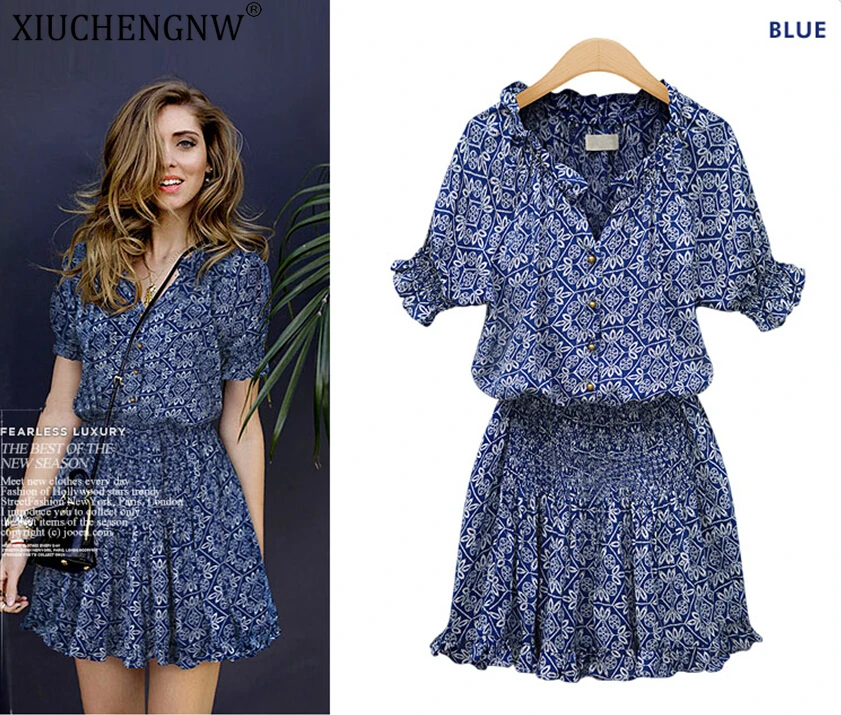 

Mini Plaid Dress Women Elegant Sexy Dresses Party Night Club Dress 2019 Short Summer O-Neck Natural Lantern Sleeve Print Loose