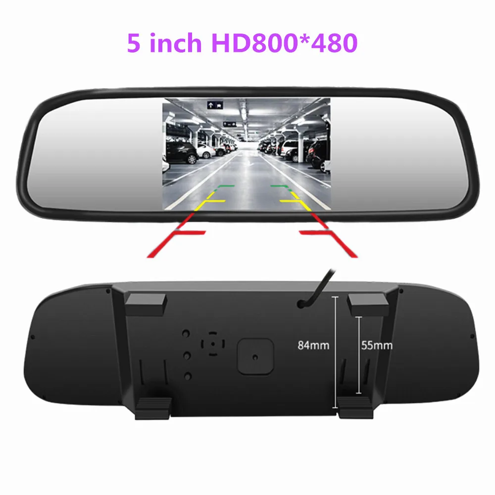 Автомобильный монитор с 5-дюймовым TFT ЖК-экраном HD800 * 480 зеркало заднего вида
