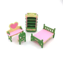 1:12 Кукольный Миниатюрный Мебель деревянная мебель игрушка стол для шкафа или кровати стул набор для детской комнаты декор для кукольного