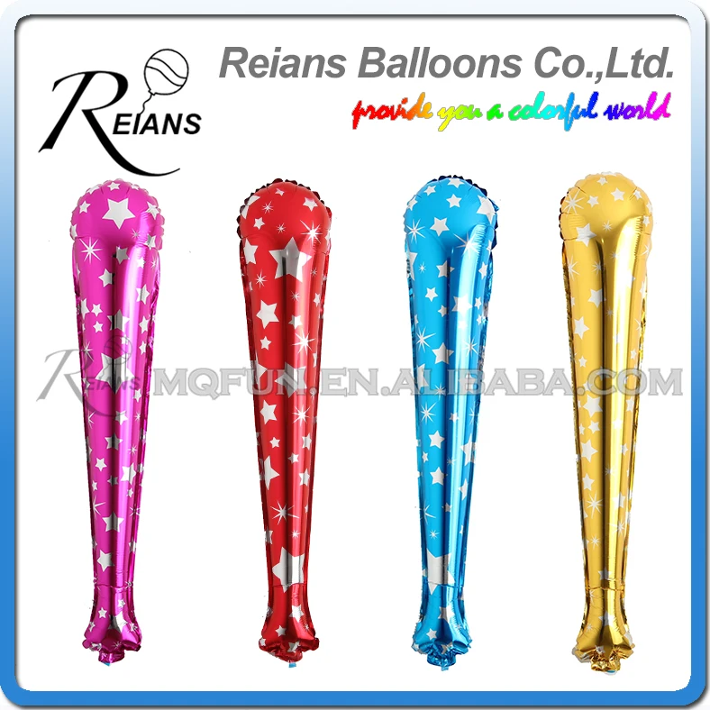 

Wholesale 200pcs REIANS 76cm long strip stick shaped with bell kids birthday decorations aluminum foil balloon party supplies