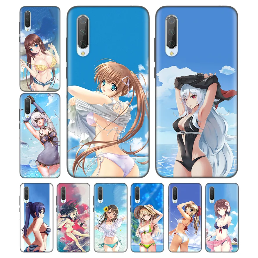 

Silicone Case For Xiaomi Redmi Note 7 7A 7S 6 6A 5 K20 Mi A1 A2 8 9T CC9 CC9E Lite Pro F1 Cover Sexy Anime Bikini Girl